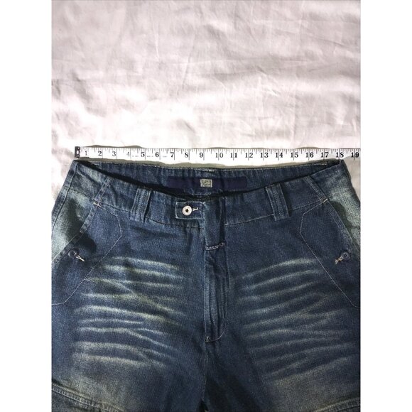 Rare Vintage Men's Marithe Francois Girbaud Distressed Blue Denim Cargo Shorts - Picture 6 of 9